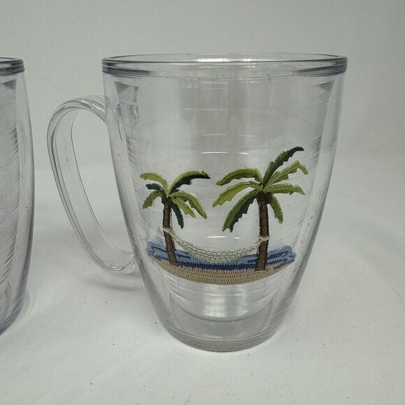 Tervis Tumbler 16 oz Mug 2 Palm Trees & Hammock Patch Lot of 2 Mugs - Picture 4 of 4